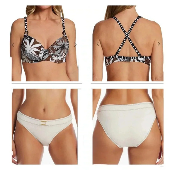 Bleu Rod Beattie Bold Moves Underwire Molded Swim Top and Hipster Bikini Bottom - Picture 1 of 10